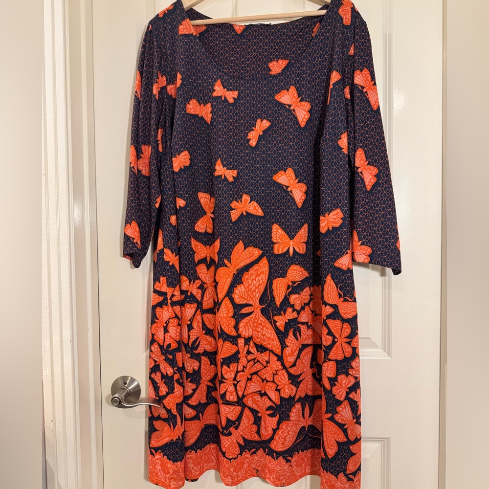Navy and Orange Butterfly Dress size 2x